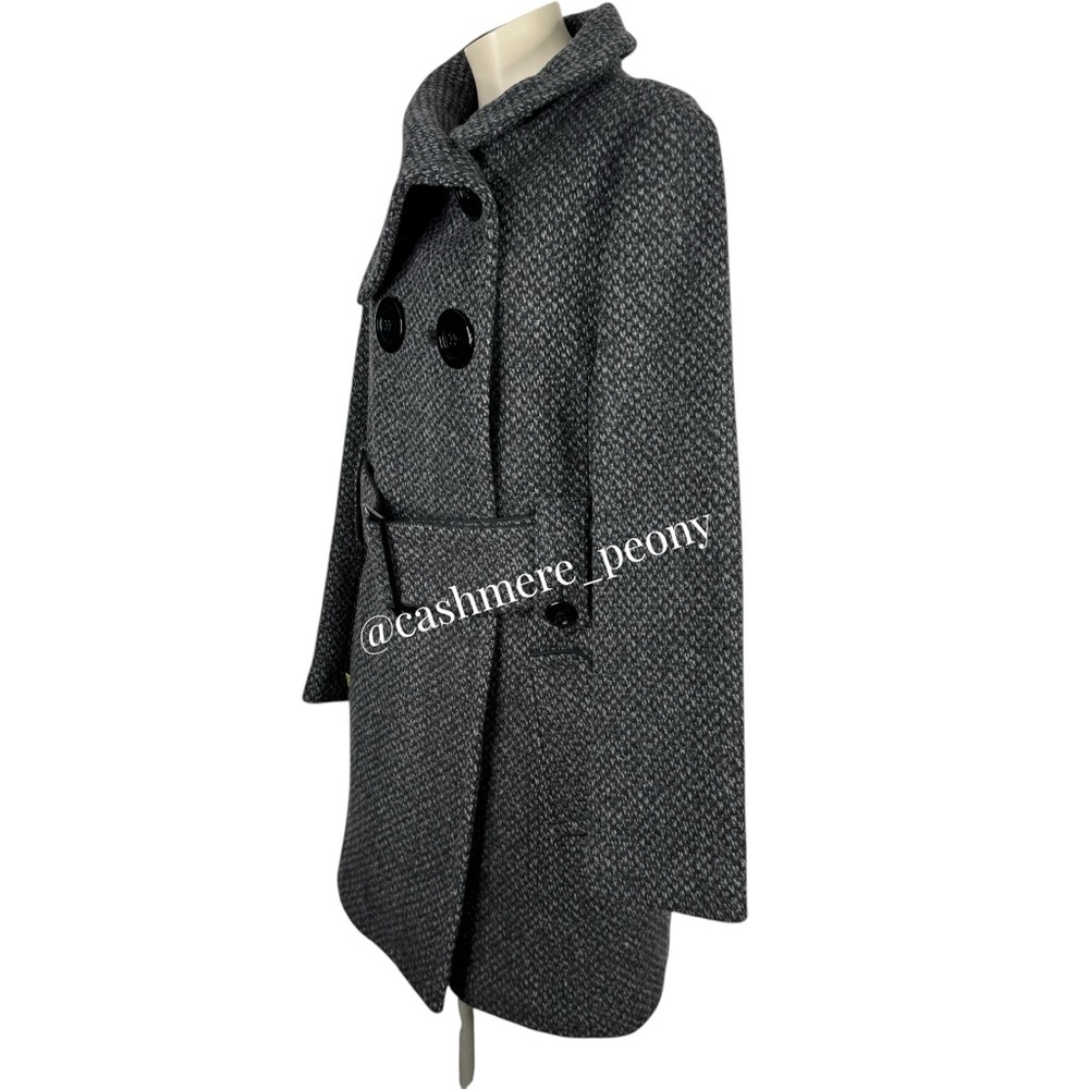NEW Soia & Kyo Gemma Gray Wool Double Breasted Belt Coat Medium - Picture 4 of 11
